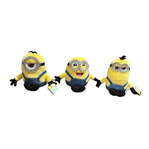Minions The Rise of Gru Small Tactile Plush Lot Bob Stuart Kevin